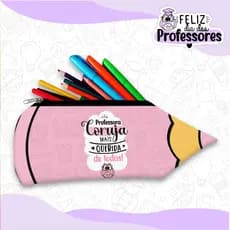 Estojo dia dos professores escolar forma de lápis