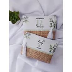 kit 6 Necesser Personalizada Floral Madrinha de casamento daminhas logotipo