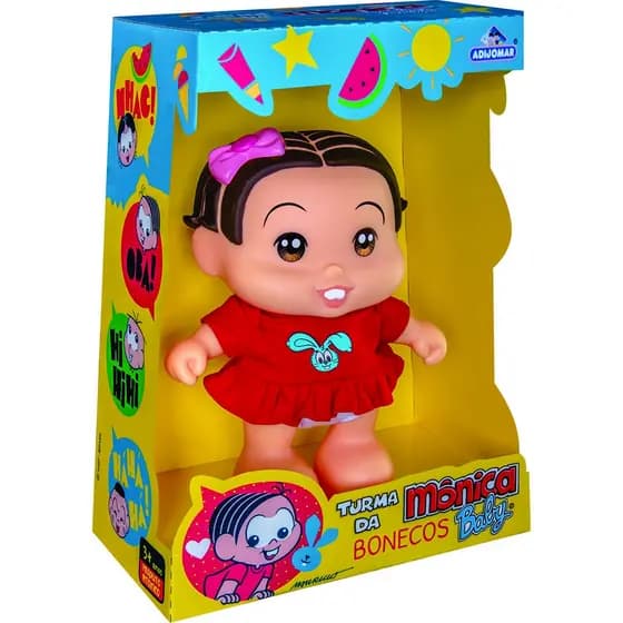 Boneca Mônica Turma Da Monica Baby Fala Frases Adijomar Menina Brinquedo