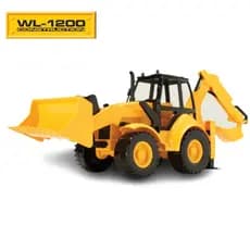 Trator Retroescavadeira Brinquedo Infantil Wl1200 Articulad Cor Amarelo menino fazenda