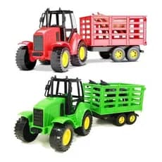 Trator C/ Carreta - Agromak Haras C/ 2 Cavalos - Silmar menino brinquedo
