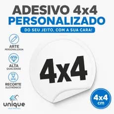 140 Uni. Adesivos 4x4cm  Personalizados com Logo/Sua Arte