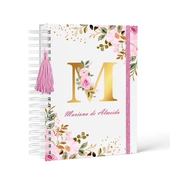 Agenda 2027 Personalizada Alfabeto com Flores com Nome