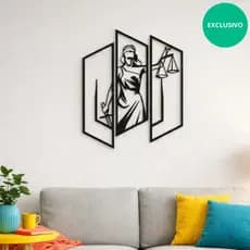Kit 3 quadros Justiça Artêmis Direito Painel Decorativo de Ambiente