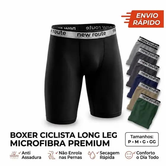 Kit 8 Cueca Box Ciclista Boxer Perna Longa Lisa Microfibra