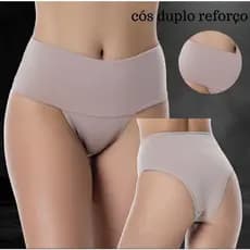 kit 5 Calcinhas Segura Barriga Cós Alto Conforto cores lisas
