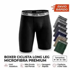 Kit 2 Cueca Box Ciclista Boxer Perna Longa Lisa Microfibra