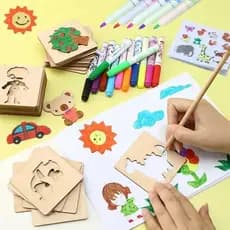 Stencil Montessori Brinquedo Educativo Para Crianças Pintar Faça Você Mesmo molde para pintura infantil mosaico
