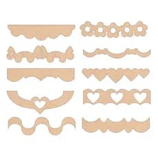 Kit 10 Réguas Barrados Para Patchwork em mdf Cru  e Panos de Prato artesanato decoração enfeite dese