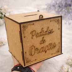 COFRE URNA COM 12X12X12CM MDF  3mm PERSONALIZA