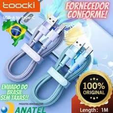 Cabo Carregador celular ORIGINAL Toocki USB Tipo C Cabo, Carregamento Rápido Carregador,100W, 6A