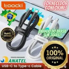 Cabo carregador para celular TOOCKI original! 100W, Carregamento Rápido Tipo-C