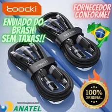 Cabo carregador para celular TOOCKI 3in1 com 100w, tipo-C, tipo PD IPHONE, tipo V8, todas com 100W