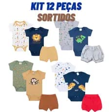 Kit body Bebê 12 peças, Manga Curta, Verão, Roupas de Bebê, Conjunto de Bebê