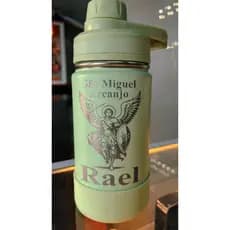 Garrafa Térmica 350ml + Protetor - Personalizada com nome, + desenho, time ou logo, enviamos no mesmo dia 😀