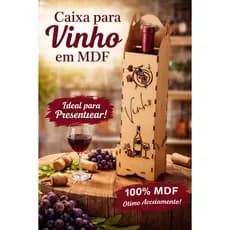 caixa para vinho em MDF, ótimo pra presentear com um vilho especial quem vc ama 🥰
