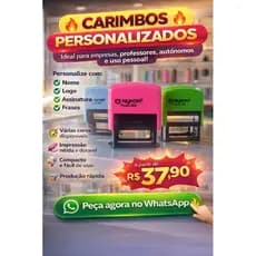 Carimbo Automático Personalizado - Nome Logo Médico Professor Empresas - ENVIO RÁPIDO 🚀
