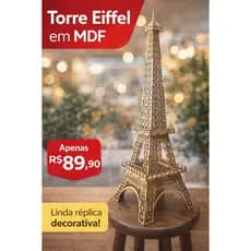 Torre Eiffel decorativa replica em MDF 60 cm