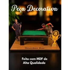 Mini Mesa de Sinuca Decorativa Personalizada em MDF | Troféu Personalizado | Presente para Sinuqueiro