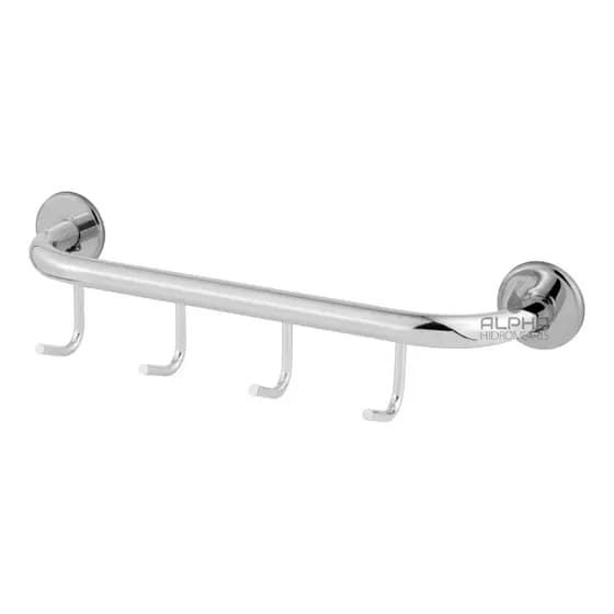 Gancho Cabide 04 Ganchos Suporte Roupas Aço Inox Alumínio