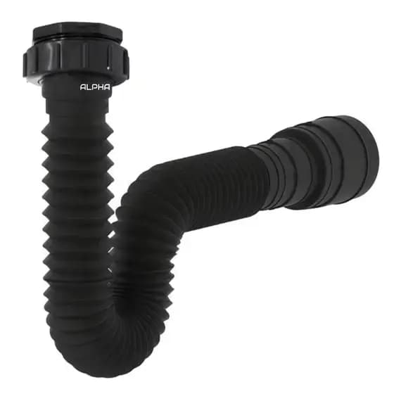 Sifão para pia Sanfonado Pia Flexível Extensível Universal Preto Sifao pia