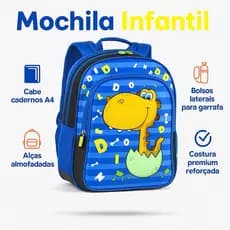 Mochila Escolar Infantil Escolar Passeio Impermeável Resistente Mochila Menino