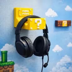 Suporte de Headset Gamer Super Mario – Porta Fone de Parede | Organizador Setup Gamer | Impressão 3D