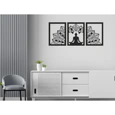 Conjunto 3 Quadro Decorativo Mandala Quadro Decoração Quarto