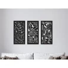 Kit 3 Quadro Natureza Decorativo Escultura De Parede Quarto