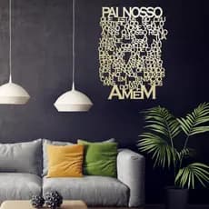 Quadro Painel Oração Pai Nosso Vazado Quarto Sala 45x37
