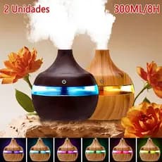 Umidificador E Aromatizador De Ar Grande 8H LED Difusor Elétrico Ultrassónico De Ambiente Portátil Oleos Essenciai