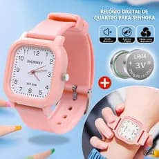 Relógio Unissex Digital LED Vintage 2 Pilhas Bateria Feminino A Prova D'Água Infantil Esportivas Cronómetro Relogio