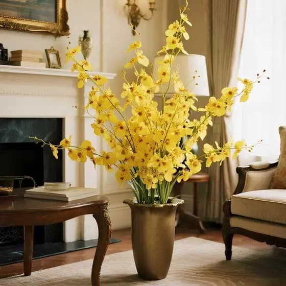 Hastes Galhos de Flor Pessegueiro Grande Artificial 97CM Flors De Cerejeira Decoração AMARELO Branco