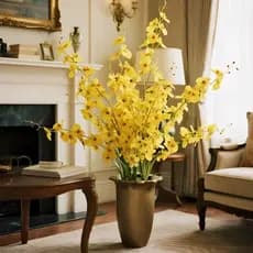 Hastes Galhos de Flor Pessegueiro Grande Artificial 97CM Flors De Cerejeira Decoração AMARELO Branco