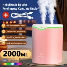 Umidificador Grande 2000ml com Atmosfera Led Difusor Aromatizador Aromatizador De Ambiente