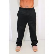 Calça Cargo Skate Streetwear Retro 6 Bolsos Boca Larga Unissex