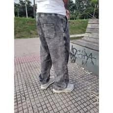 CALÇA BALÃO BAGGY PRETO GRAFITE ESTORNADA