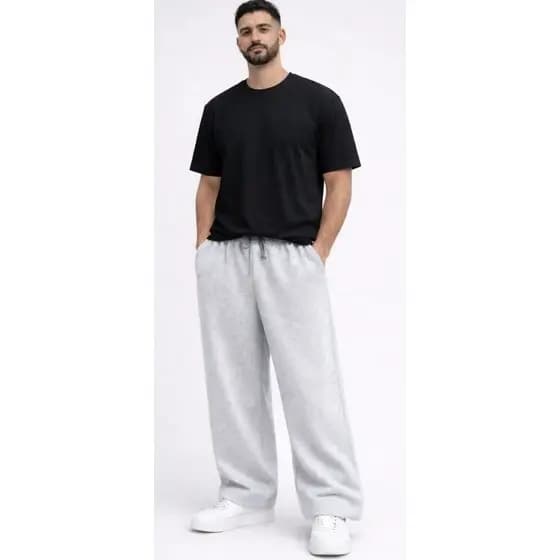 CALÇA DE MOLETOM BAGGY  RETA FORRADA GROSSA INVERNO