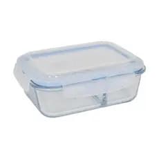 Pote Hermetico Retangular Vidro Com Divisoria 1520ml Organizador Alimentos Conservacao