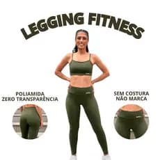 Calça Legging Fitness Cintura Alta Sem Costura Frontal Poliamida Calça Academia Calça Leg