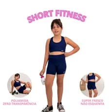 Short Infantil Menina Poliamida Premium Ginástica Escola Verão