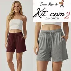 Kit com 2 Short Feminino Soltinho Molinho Leve Confortável Viscolycra