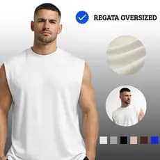 Regata Oversized Machão Masculina Tecido Premium Casual