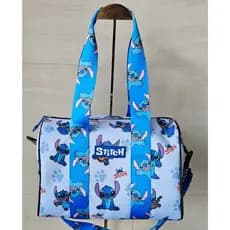 Bolsa Baú Estampado Alça Transversal Regulável Zíper Único Stitch