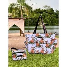 Bolsa Feminina Sacola Tote Com Necessaire Estampada Verão Espaçosa Verão 03