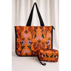 Kit Bolsa Feminina Tote Estampada Com Necessaire Verão