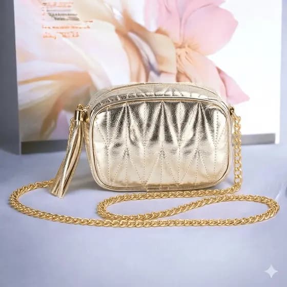 Bolsa Feminina Transversal  Festa metalizada Promoção Oferta