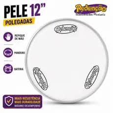 Pele Transparente 12 Polegadas Repique de Mão Pandeiro Bateria Redenção Alta Resistência