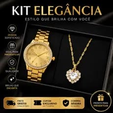 Kit Feminino Presente Relógio + Colar Conjunto Noiva Madrinha Namorada