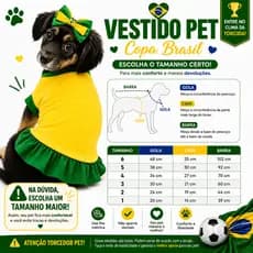 Roupa para pet do Brasil e laço de brinde